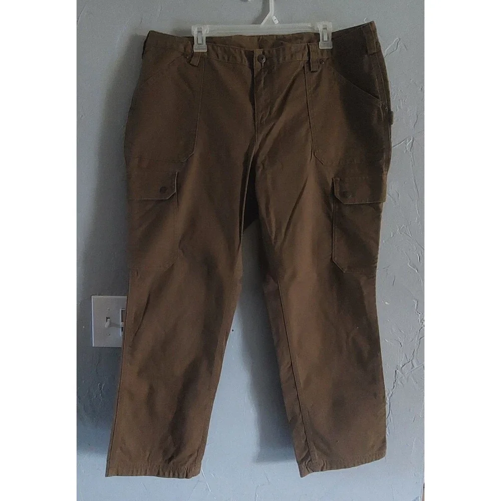 Duluth Trading Flex Fire Hose Slim Leg Cargo Pants Brown 18x29 Curvesetter Waist
